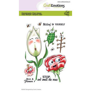 CraftEmotions CraftEmotions clearstamps A6 - Bugs & flowers 1 Carla Creaties