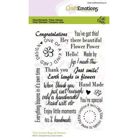 CraftEmotions CraftEmotions clearstamps A6 - Bugs & flowers tekst (Eng) Carla Creaties