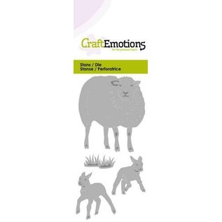 CraftEmotions CraftEmotions Die - schaap met lammetjes