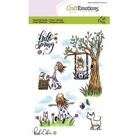 CraftEmotions CraftEmotions clearstamps A6 - Kaat en Odey 3 Spring