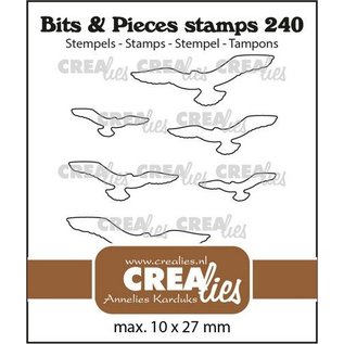 Crealies  Clearstamp Bits & Pieces Vliegende vogels omlijning