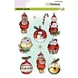 CraftEmotions Kerstballen sneeuwpop - beer GB Dimensional stamp