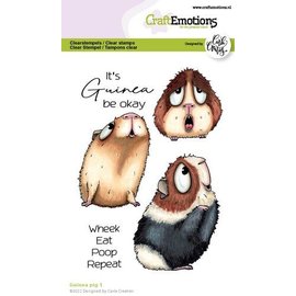 CraftEmotions Clearstamp A6- GuineaPig 1