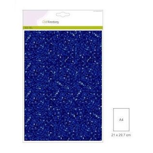 CraftEmotions Glitterkarton 5 vel blauw A4