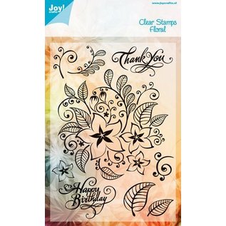 Joy!Crafts Clearstamp  Floral Pattern + tekst eng