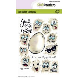 CraftEmotions Clearstamps A6 - Egg faces