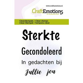CraftEmotions Clearstamps - Tekst Sterkte Gecondoleerd NL