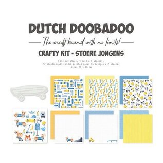 Dutch Doobadoo Crafty Kit Stoere jongens 20x20cm