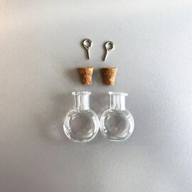 CraftEmotions Mini glazen flesjes met kurk & schroef 2 ST