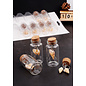 CraftEmotions Mini glazen flesjes met kurk & schroef 2 ST  15x22mm