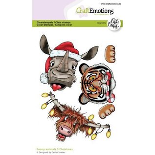 CraftEmotions Clearstamps A6 - Funny animals 5 Christmas