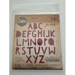 Sizzix Thinlits Die set - Alphanumeric Cutout Upper 76 stuks