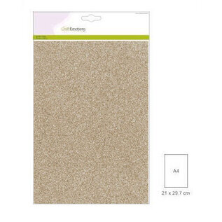 CraftEmotions Glitterkarton 5 vel champagne A4