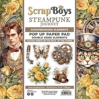 ScrapBoys POP UP Paperpad  elements - Steampunk Journey  15,2x15,2cm15,2x15,2cm