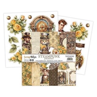 ScrapBoys Steampunk Journey paperpad  24 vl+cut out elements 15,2cmx15,2cm