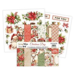 ScrapBoys Christmas Day paperpad , 24 vl+cut out elements 15,2cmx15,2cm