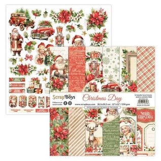 ScrapBoys Christmas Day paperset , 12 vl+cut out elements 30,5cmx30,5cm