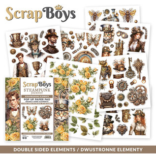 ScrapBoys POP UP Paperpad  elements - Steampunk Journey  15,2x15,2cm15,2x15,2cm