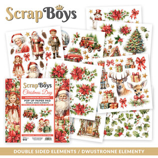 ScrapBoys  POP UP Paperpad  elements - Christmas Day 15,2x15,2cm