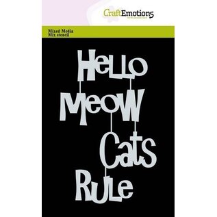 CraftEmotions Mask stencil - Tekst Meow Cats Rule A6 (EN) Carla Creaties