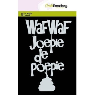 CraftEmotions Mask stencil - Tekst Waf Joepie de ...  A6 (NL) Carla Creaties