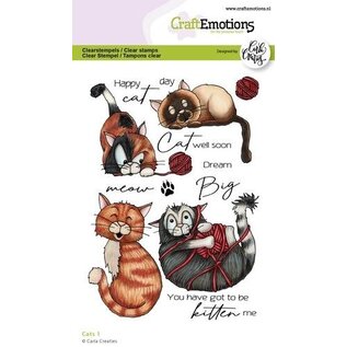 CraftEmotions Clearstamps A6 - Cats 1 Carla Creaties