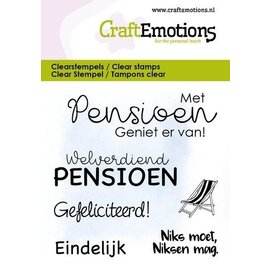 CraftEmotions Clearstamps 6x7cm - Met Pensioen Tekst NL