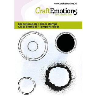 CraftEmotions Clearstamps 6x7cm -  Grunge cirkels 4 stuks
