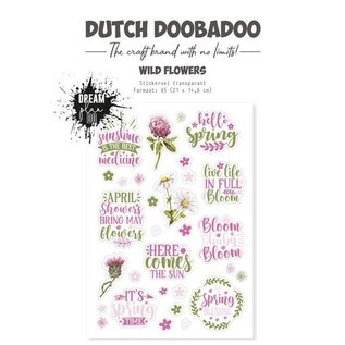 Dutch Doobadoo Sticker Wild Flower A5 Transparant