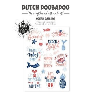 Dutch Doobadoo Sticker Ocean calling A5 Transparant