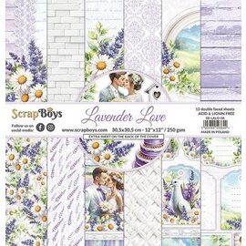 ScrapBoys Lavender Love paperset 12 vl+cut out elements-30,5cmx30,5cm
