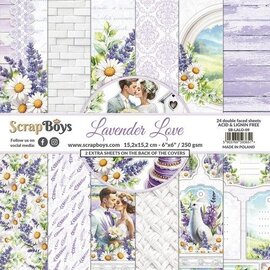 ScrapBoys Lavender Love paperpad 24 vl+cut out elements- 15,2cmx15,2cm