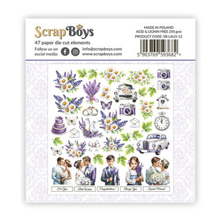 ScrapBoys Lavender Love Day Die cut elements  250gr 47pcs