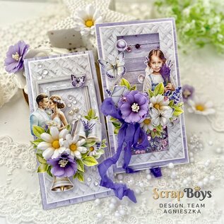 ScrapBoys Lavender Love paperpad 12 vl+cut out elements- 250gr 20,3x20,3cm