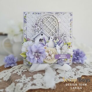 ScrapBoys Lavender Love paperpad 24 vl+cut out elements- 250gr 15,2cmx15,2cm