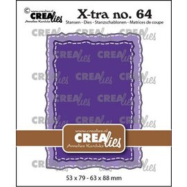 Crealies Stansmal Xtra no. 64 ATC  met ruwe randen met stiksteeklijn
