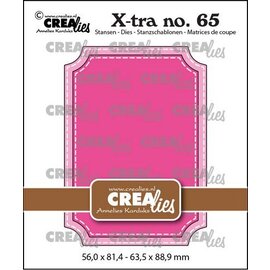 Crealies Stansmal Xtra no. 65 ATC Ticket met stiksteeklijn