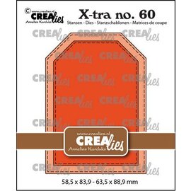 Crealies Stansmal Xtra no. 60  ATC Label met stiksteeklijn