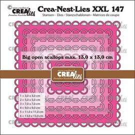 Crealies Crea-Nest-Lies XXL Vierkanten grote open schulprand  max. 13 x 13 cm