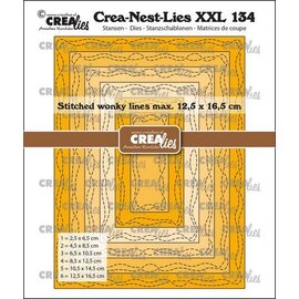 Crealies Crea-nest-dies XXL Rechthoeken m. 2 slinger stiklijnen  12,5x16,5cm