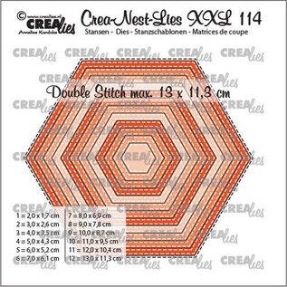 Crealies  Crea-nest-dies XXL Zeshoeken  13x11,3cm