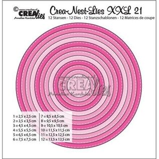Crealies Crea Nest Lies XXL stans Cirkels met stiksteeklijn 21