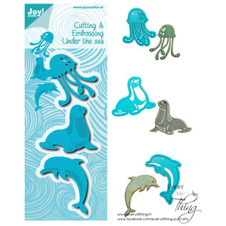 Joy!Crafts Snij-embosstencil - Zeehond, Dolfijn, Kwal