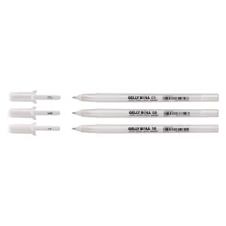 Tsukineko Gelly roll gelpen 05, 08 & 10 Wit 3stuks