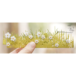 Joy!Crafts Snij-embos-debosstencil - Grasrand met bloemen