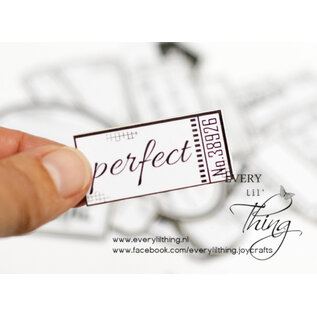 Pronty Embellishment B&W label 34 pcs