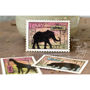 Crealies Stansmal ATC met postzegelrand CLXtra100