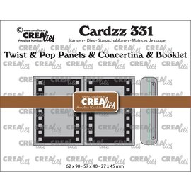 Crealies Stansset Twist & Pop B5 - Panelen & Leporello & Miniboekje Filmstrip