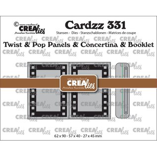Crealies Stansset Twist & Pop B5 - Panelen & Leporello & Miniboekje Filmstrip nr331