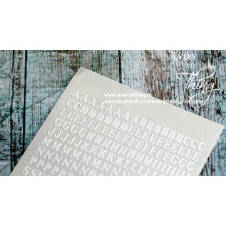 Doodey Stickervel - Letters & Cijfers: Wit (extra klein) DD1554